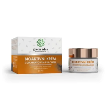 GREEN IDEA TOPVET PREMIUM - BIOAKTÍV ARCKRÉM GYÉMÁNTPORRAL, HYALURON SAVVAL ÉS GYÓGYNÖVÉNYEKKEL 50ml