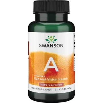 SWANSON A-vitamin gélkapszula 10.000 NE (3.000 mcg RAE) / 250 db