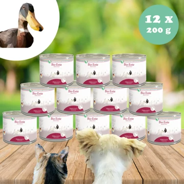 Hermann's 100% bio kacsahús monoprotein kizárásos diétához kutyáknak és macskáknak 12 x 200 g, Herrmanns
