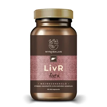 Myrobalan LivR májtisztító- és regeneráló gyógynövény-komplex 60 db vegán kapszula 100% gyógynövényőrleménnyel