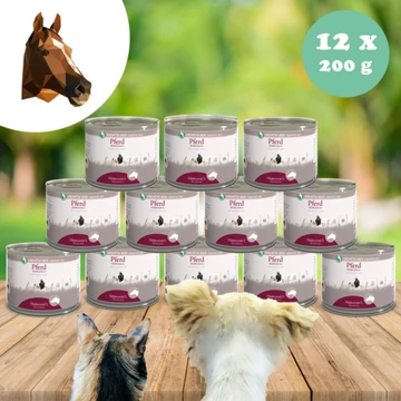 Hermann's 100% lóhús monoprotein kizárásos diétához kutyáknak és macskáknak 12 x 200 g, Herrmanns