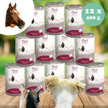Hermann's 100% lóhús monoprotein kizárásos diétához kutyáknak és macskáknak 12 x 400g
