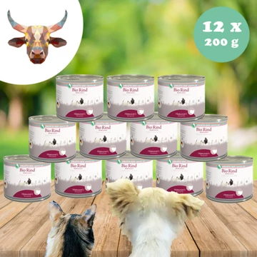 Hermann's 100% Bio marhahús monoprotein kizárásos diétához kutyáknak és macskáknak 12 x 200 g, Herrmanns