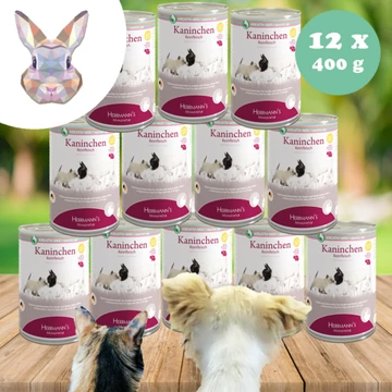 Hermann's 100% nyúlhús monoprotein kizárásos diétához kutyáknak és macskáknak 12 x 400 g, Herrmanns