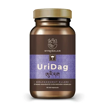 Myrobalan UriDag hólyaghurut és húgyúti fertőzések elleni gyógynövény-komplex 60 db vegán kapszula 100% gyógynövényőrleménnyel