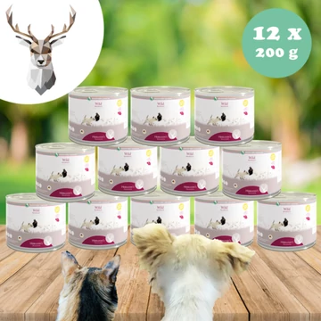 Hermann's 100% Szarvas és őzhús monoprotein kizárásos diétához kutyáknak és macskáknak 12 x 200 g, Herrmanns