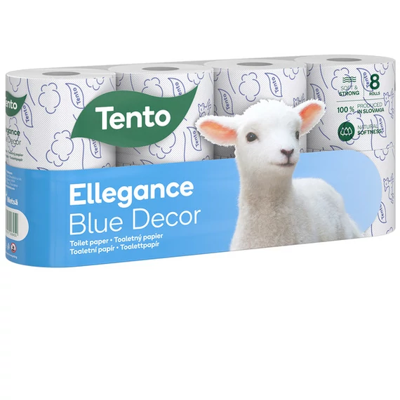 Smile Tento Ellegance Blue Decor toalettpapír (wc papír), 3 rétegű, 150 lapos, 8 tekercs/csomag