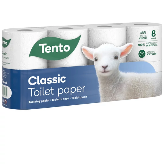 Smile Tento Ellegance Classic toalettpapír (wc papír), 3 rétegű, 150 lapos, 8 tekercs/csomag