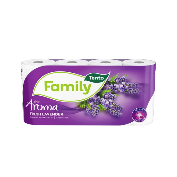 Smile Tento Family Fresh Lavender toalettpapír (wc papír), 2 rétegű, 150 lapos, 8 tekercs/csomag
