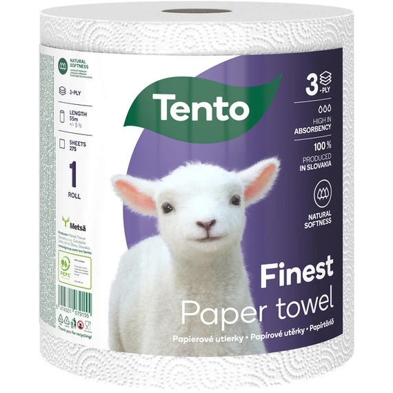 Smile Tento Finest papírtörlő, 3 rétegű, 275 lapos, 55 méter/tekercs