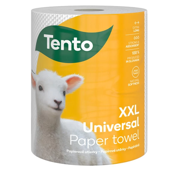 Smile Tento Universal XXL háztartási papírtörlő/kéztörlő, 2 rétegű, 375 lapos, 75 méter/tekercs